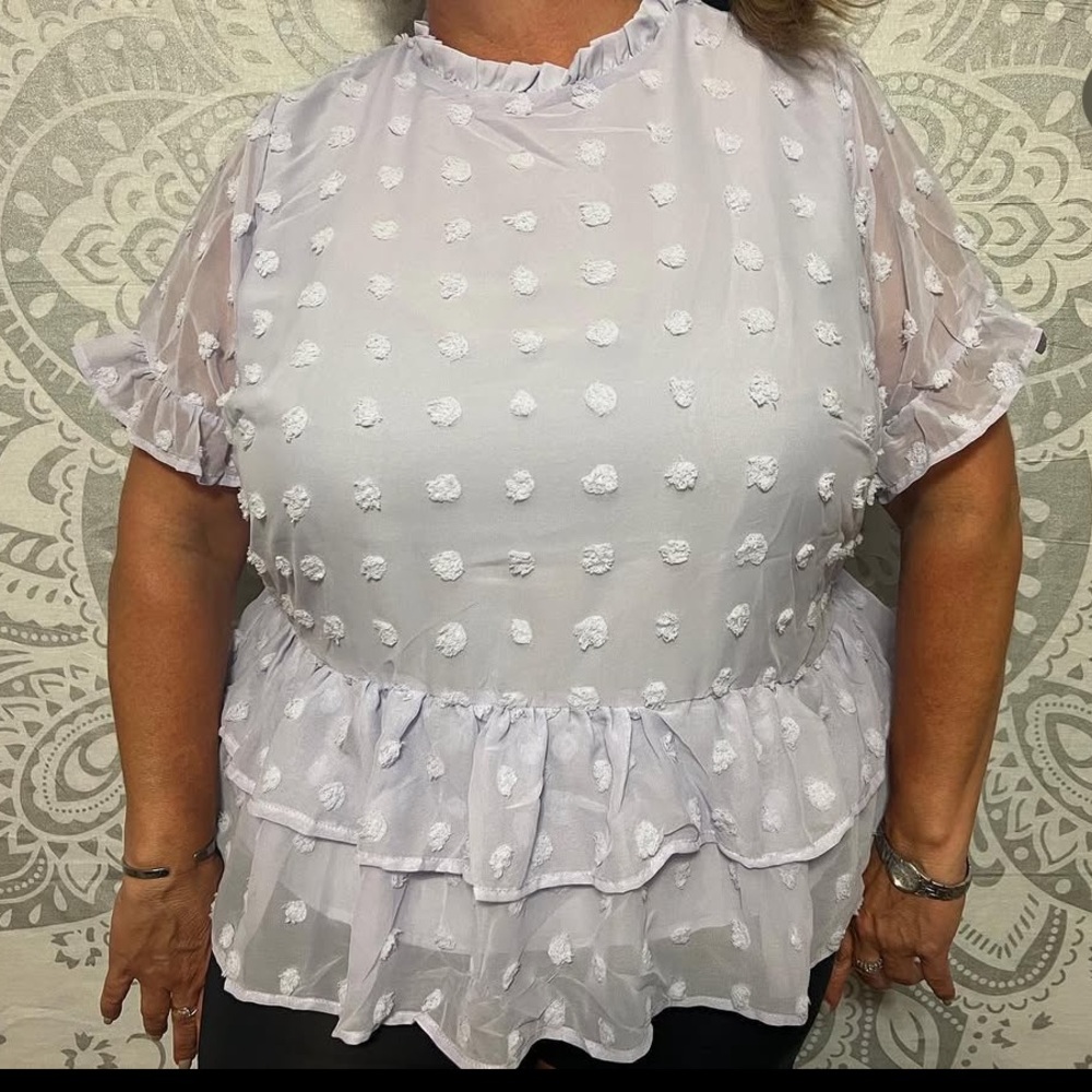 Andree by unit plus size purple blouse